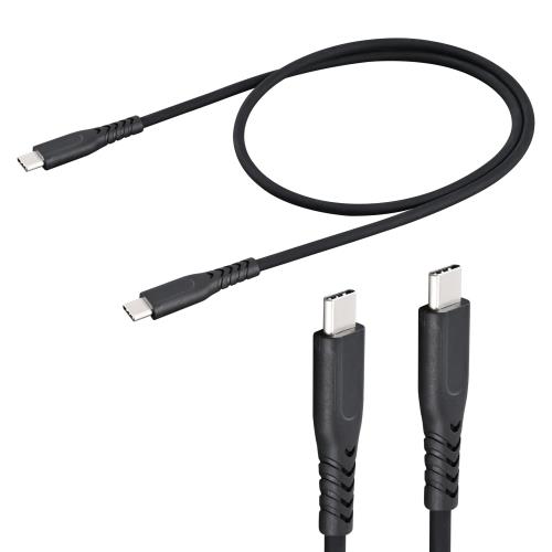 セイワ(SEIWA) USBケーブル 断線防止 柔らかい 抗菌 USB-C ケーブル 60cm Type-C CtoC D648 急速充電 絡みにくい シリコン使用 PD 60W 3A 各種対応 電子 PC 対応 タイプC データ 充電 通信 同期 転送