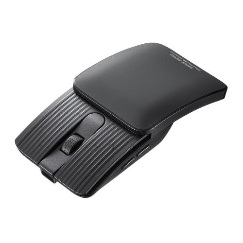 サンワサプライ Bluetoothマウス コンパクト スライド収納式 5ボタン 静音 充電式 ブラック MA-BBS526GY