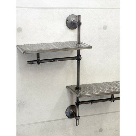 ガレージ鉄板 配管 インダストリアル ウォール シェルフ121 メーカー直送