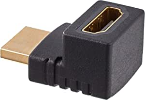 エレコム HDMI延長コネクタ L字 上方向 HDMI (メス) - HDMI (オス) ブラック AD-HDAAB01BK