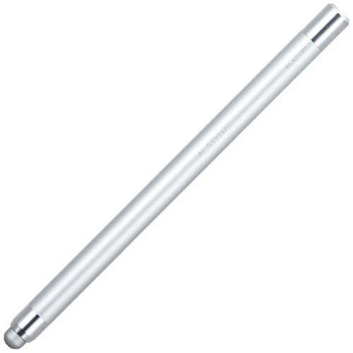 エレコム タッチペン ロングタイプ アルミ素材 iPhone スマートフォン Nintendo Switch 対応 ペン先直径6mm シルバー P-TPLA01SV