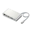 エレコム ドッキングステーション PD 充電Type-C/USB3.0/miniDisplay/HDMI/D-sub/φ3.5/SD+microSD/LAN 30cm シルバー DST-C08SV(2)