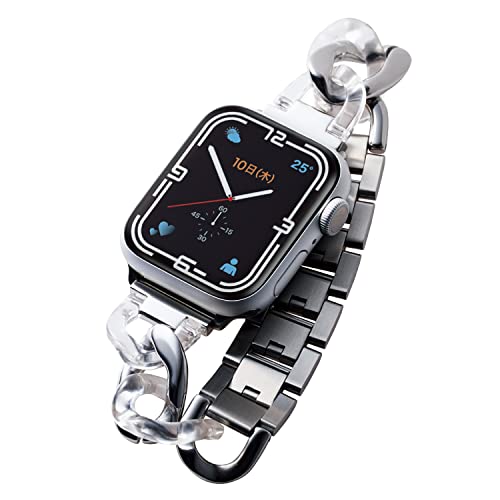 GR Apple Watch (AbvEHb`) oh 41mm 40mm 38mm Apple Watch 8 7 SE2 SE 6 5 4 3 2 1 Ή XeX `F[^Cv NAp[c Vo[ AW-41BDSSCPSV