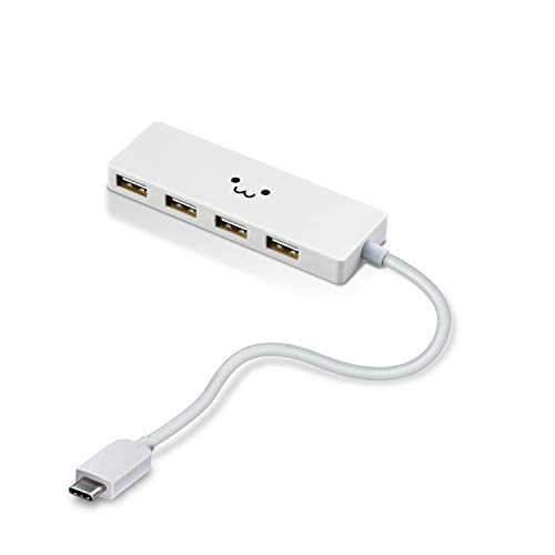 エレコム usbハブ USB2.0 Type-C Aメス4ポート バスパワー 15cmケーブル MacBook/iPad/Surface GO Pro 7 / Chromebook等 対応 ホワイトフェイス U2HC-A429BXWF