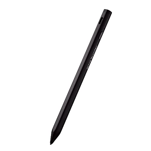 エレコム タッチペン スタイラスペン iPad/iPhone/Android 各種対応 マグネット吸着 Type-C充電 ペン先交換可能 その他 スマホ タブレット各種 ブラック P-TPACST03BK