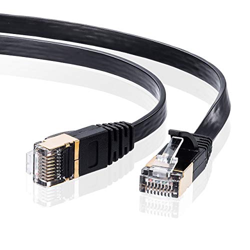 TTvC LANP[u fp CAT7 Egtbg 10Gbps/600MHz MKrbg C[TlbgP[u c܂h~ RJ45RlN^ (15m) ubN KB-FLU7-15BK