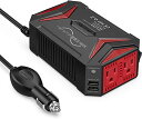 BESTEK 純正弦波 カーインバーター 300W 車載充電器 六つ保護機能 ACコンセント2口 USB2ポート DC12VをAC100Vに変換 12V車対応 MRZ3010HU MRZ3010HU-JP