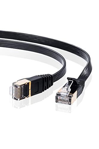 TTvC LANP[u fp CAT7 Egtbg 10Gbps/600MHz MKrbg C[TlbgP[u c܂h~ RJ45RlN^ (5m) ubN KB-FLU7-05BK