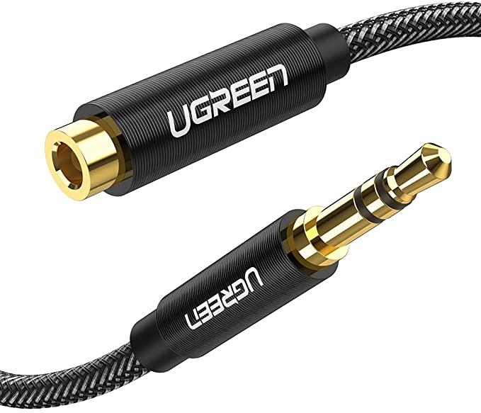 UGREEN イヤホン 延長コード ヘッドホン 3.5mm 延長 ステレオミニプラグ オーディオケーブル ナイロン編み 高音質再生 車 AUX iPhone Android スピーカー テレビ ヘッドセットなどに対応