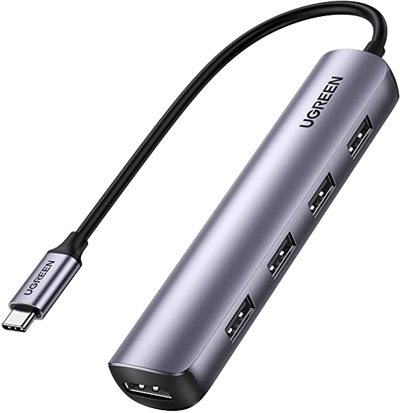 UGREEN USB Cnu}`|[gA_v^[ HDMI 5-IN-1 Xnu 4*USB3.0|[g 5Gbpsf[^]p 4K HDMIo Macbook ProAMacbook AirAiPad ProAXPSȂǂƌ݊