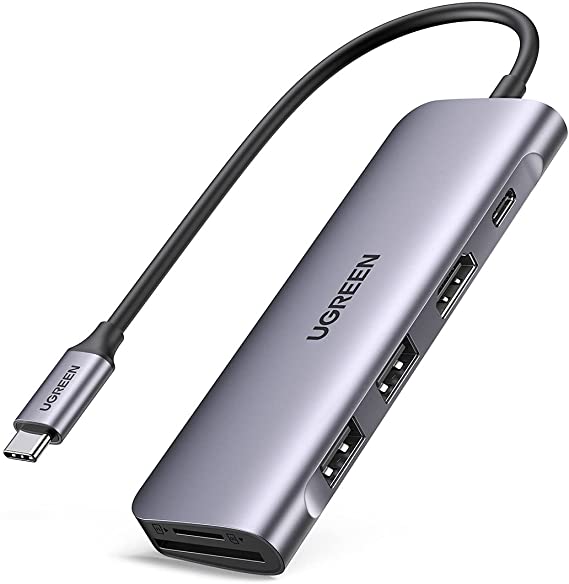 UGREEN USB Cnu 6-in-1 Type-CA_v^[ PD 100W }[d USB C nu 3.0 2|[gg HDMI 4K SD MicroSDJ[h[_[ 6in1 ^CvC hbN MacBook Pro Surface