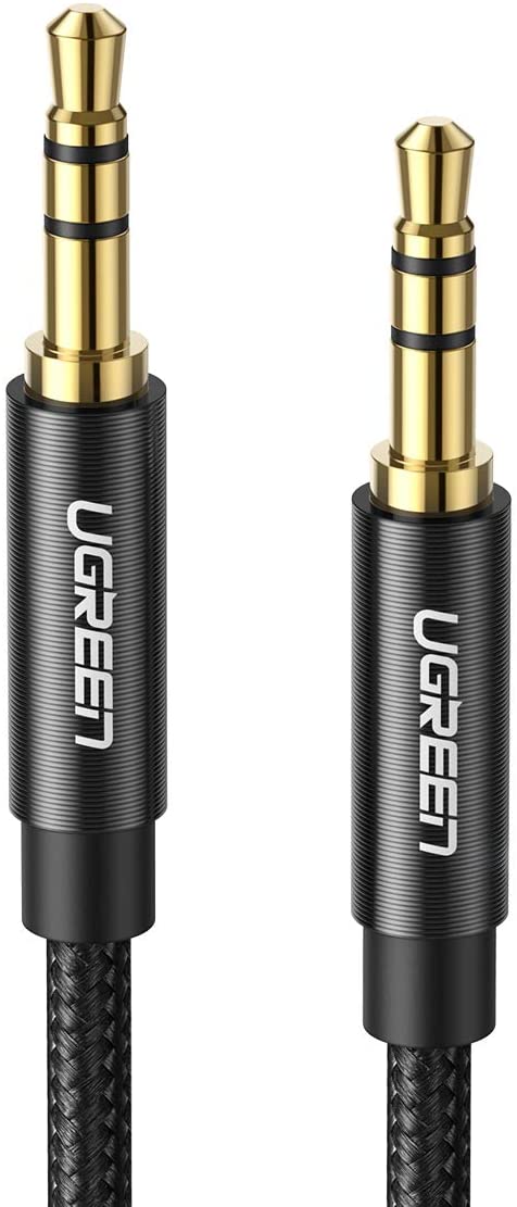 UGREEN 3.5mm ステレオミニジャック AUX ケーブル オスオス 高音質 オーディオケーブル 高耐久性ナイロン編み ヘッドホン スピーカー 音響 車 iPhone iPad iPod PCなどに対応 (0.5M)