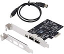 Windows 10用PCIe Firewireカード IEEE 1394 PCI Expressアダプタコントローラ3ポート 2 x 6ピンおよび1 x 4ピン 薄型ブラケットとケーブルを備えたWindows 10の場合 1394aケーブル付きWi