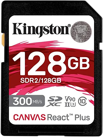 キングストン SDXCカード 128GB 最大300MB/s UHS-II V90 4K 8K Canvas React Plus SDR2/128GB カードのみ 製品寿命期間保証