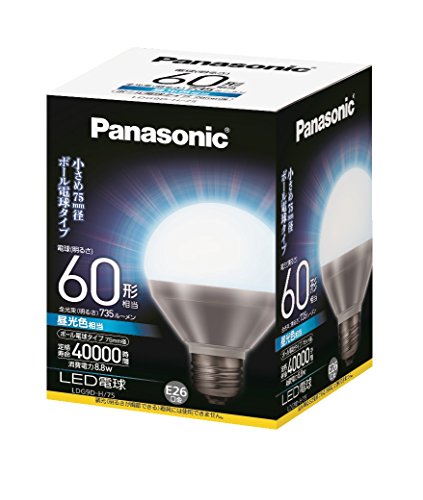 パナソニック LED電球 EVERLEDS 電球60W相当 密閉形器具対応 E26口金 昼光色相当(8.8W) 一般電球 ボール電球タイプ LDG9DH75