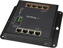 StarTech.com 8ポート(4ポートPoE+給電対応)ギガビットイーサネット対応マネージスイッチ ウォールマウント対応 GbE対応スイッチングハブ IES81GPOEW