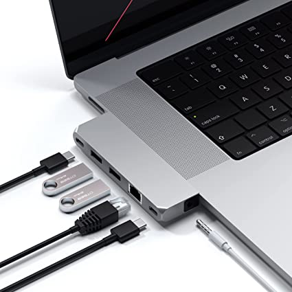 Satechi USB-C PRO ハブ ミニ 6-in-2 (シルバー) USB4ポート, USB-C, 2xUSB-Aデータポート (MacBook Pro/M1, MacBook Air 2018以降/M1など対応)