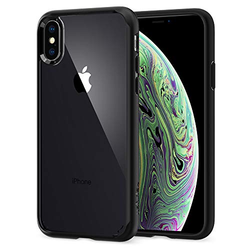 Spigen iPhone XS ケース/iPhone X ケース 5.8インチ 対応 背面クリア 耐衝撃 米軍MIL規格取得 ウルトラ ハイブリッド 057CS22129 (マット ブラック)