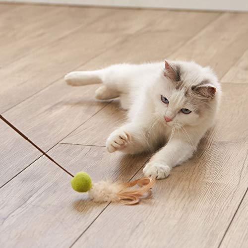 ペティオ(Petio) 猫用おもちゃ アドメイト Happiness Cat ウールボールじゃらしフェザースティック その他 マルチカラー 猫 M サイズ