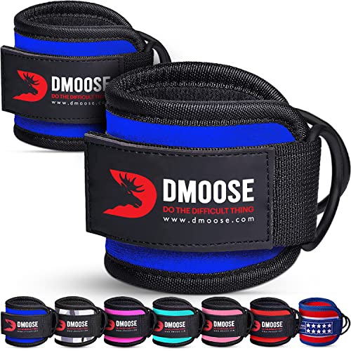 DMoose キックバック用のケーブルマシン用のアンクルストラップ、臀部トレーニング、レッグエクステンション、カール、股関節のアウトグダクタ(男性と女性用)、調節可能なネオプレンサポート