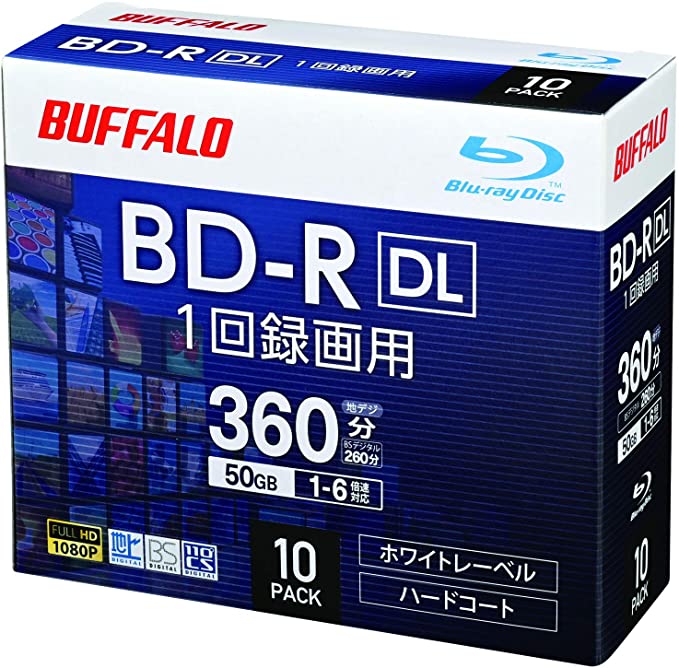 Хåե ֥롼쥤ǥ BD-R DL 1Ͽ 50GB 10  2 1-6® ۥ磻ȥ졼٥ RO-BR50V-010CW/N