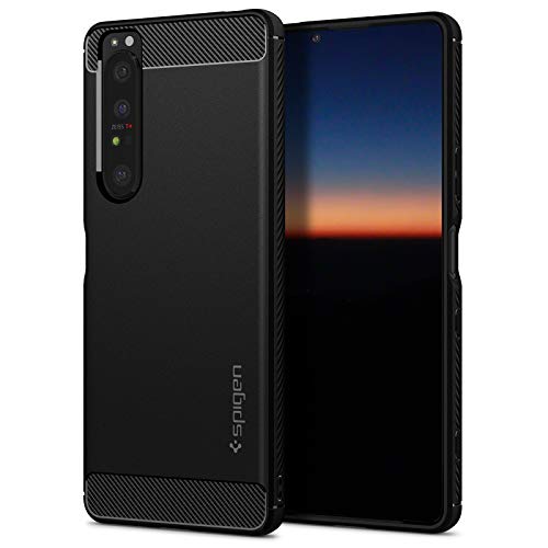 Spigen Xperia 1 III ケース SOG03 | SO-51B 黒 ストラップ穴付き エクスペリア 1 III ラギッド アーマー ACS02841 (マット ブラック)