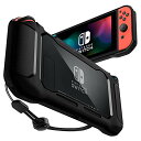 Spigen Nintendo Switch ケース カバー ストラップ付き 画面 保護 キズ防止 指紋防止 衝撃吸収 TPU カバー 薄型 耐衝撃 スイッチ カバー ラギッド アーマー ACS01228 (マット ブラック)