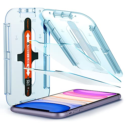 Spigen EZ Fit ガラスフィルム iPhone 11 iPhone XR 用 貼り付けキット付き センサー空け タイプ iPhone11 対応 保護 フィルム 2枚入