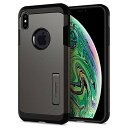 Spigen iPhone XS Max ケース 6.5インチ 対応 耐衝撃 米軍MIL規格取得 スタンド機能 タフ アーマー 065CS25131 (ガンメタル)