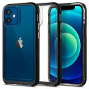 Spigen iPhone12 mini ケース バンパーケース 背面 クリア TPUソフトケース PCハード 二重構造 米軍MIL規格 衝撃吸収 ワイヤレス充電 ネオ ハイブリッド クリスタル ACS01749 (ブラック)