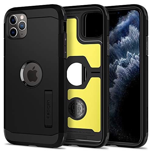 Spigen iPhone 11 Pro Max P[X 6.5C` Ή ϏՌ Vf X^h@\ ČRMILKi擾 Jی h~ Ռ z Qi[d CX[d ^t A[}[ XP 075CS27429 (ubN)