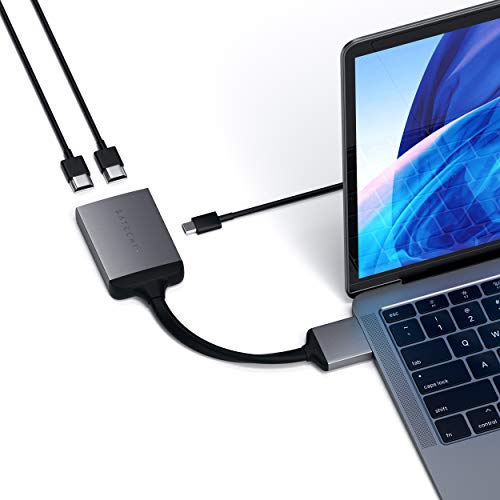 Satechi A~jE Type-C fA HDMI A_v^[ 4K 60Hz USB-C PD [d (MacBook Pro/MacBook Air 2018ȍ~, Mac Mini2018ȍ~Ή) (Xy[XOC)