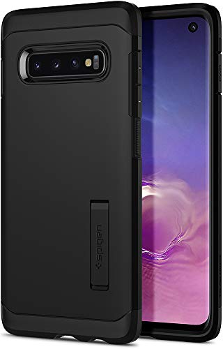 Spigen Galaxy S10 P[X SCV41 Ή ČRMILKi擾 ϏՌ X^h@\ CX[dΉ MNV[s10P[X ^t A[}[ 605CS25805 (ubN)