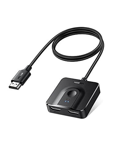 UGREEN HDMI 切り替え器 HDMIセレクター 2入力1出力/1入力2出力 双方向 4K 60Hz HDCP 2.2/HDMI 2.0 HDMIケーブル一体型 手動 電源不要 PC Xbox PS4 Fire TV Stick Apple