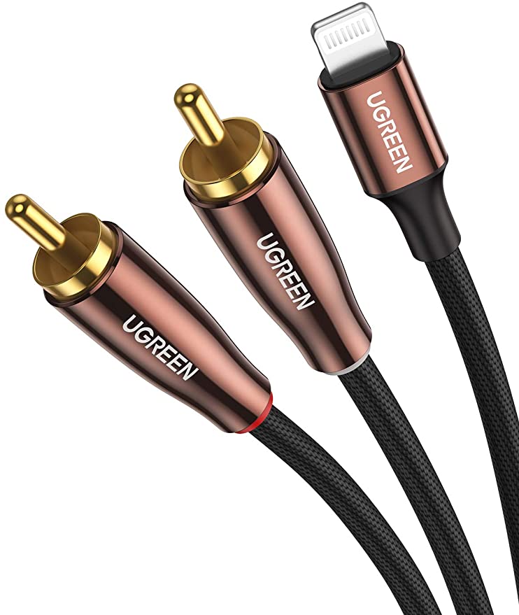 UGREEN Lightning RCA ϊP[u MFiF؎擾 iPhone RCA ϊ XeI~jvO I[fBIP[u HiFi iPhone 13 Pro iPad Mini iPhone 12 11 Pro X XS Max