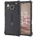 エレコム AQUOS sense7 SH-53C | SHG10 ケース カバー 耐衝撃 衝撃吸収 ZEROSHOCK TPU ソフト 四つ角ダンパー ハニカム構造 握りやすいカーボン調テクスチャー ストラップホール付き ブラック PMWS22(2)