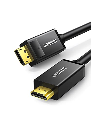 UGREEN DisplayPort HDMI ϊP[u 1m 4K@30Hz fBXvC|[g-HDMI ϊ rfI I[fBI oʐMΉ