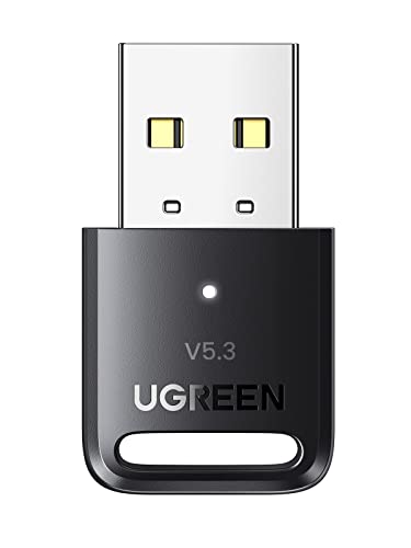 UGREEN Bluetooth5.3 アダプタ 5.3 PC USBアダプター 無線 ミニ 長距離通信 Windows 11/10/8.1対応 Mac非対応 低遅延/EDR省電力 デスクトップ/PC/キーボード/マウスなどを無線化 紛失防止　日本語取