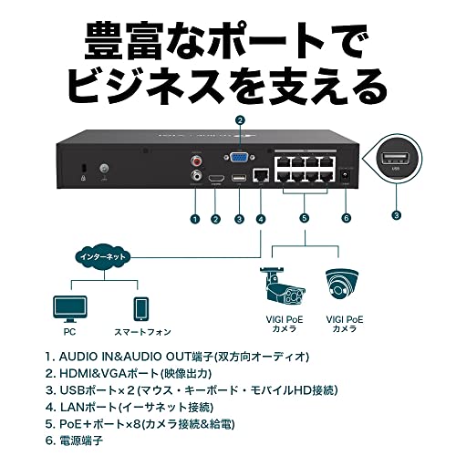 TP-Link VIGI 8チャンネル PoE...の紹介画像2