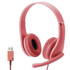エレコム ヘッドセット 子供用 マイク付き USB接続 子どもの耳に配慮した出力音圧レベル レッド HS-KD01URD 幅121 奥行43 高さ122mm(ケーブル含まず)