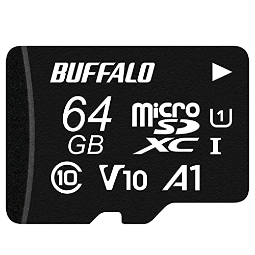 バッファロー microSD 64GB 100MB/s UHS-1 U1 microSDXC Nintendo Switch/ドライブレコーダー 対応 V10 A1 IPX7 Full HD データ復旧サービス対応 RMSD-064U11HA/N