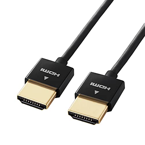 エレコム HDMI ケーブル 1m 4K 2K対応 スーパースリム ブラック DH-HD14SS10BK