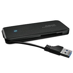 エレコム ポータブルSSD 500GB USB3.2(Gen1) PS5/PS4(メーカー動作確認済) ケーブル収納 データ復旧サービスLite付 ブラック ESD-ECA0500GBKR