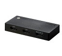 特殊:B079S53ZNYコード:4953103349483ブランド:エレコム規格：DH-SWL2CBK商品カラー: ブラックサイズ情報:単品この商品について複数のHDMI機器の映像 音声を切り替えて1台のテレビに出力ができるHDMI切替器です。HDDレコーダー、BD/DVDプレーヤー、ゲーム機(PlayStation(R)4、Nintendo Switch(TM)など)、ChromecastなどのHDMI機器を2台接続可能です。テレビのHDMI入力端子が不足していても、ケーブルの差し替えをせずにHDMI機器を利用可能です。HDMI機器から電力を供給するため、ACアダプタなど外部電源を必要とせずに利用可能です。HDMI機器からの電源供給が少ない場合でも、安定動作ができるようにするための外部電源ポートがついています。必要に応じて本体側面の外部電源ポート(USB micro-B端子)に電力を供給してください。( USBケーブル ACアダプタは別売です)色ブラックコネクタタイプHDMIブランドエレコム発送サイズ: 高さ21.4、幅11、奥行き1.8発送重量:100切り替え 切替え PS4 PS4対応 Switch Switch対応 Chromecast 電源 LED 同方向 2 2入力 PCアクセサリ サプライ 切替器 アクセサリ AVアクセサリ AV機器配線用品 AVセレクター データ転送用ケーブル