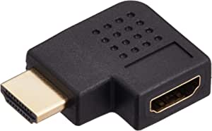 エレコム HDMI延長コネクタ L字 左方向 HDMI (メス) - HDMI (オス) ブラック AD-HDAAB04BK