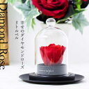 プリザーブドフラワー 幸せのダイヤモンドローズ リトルベル 花 ローズ フラワーギフト アレンジメント ブリザードフラワー ガラスドーム ガラス 綺麗 きれい ...