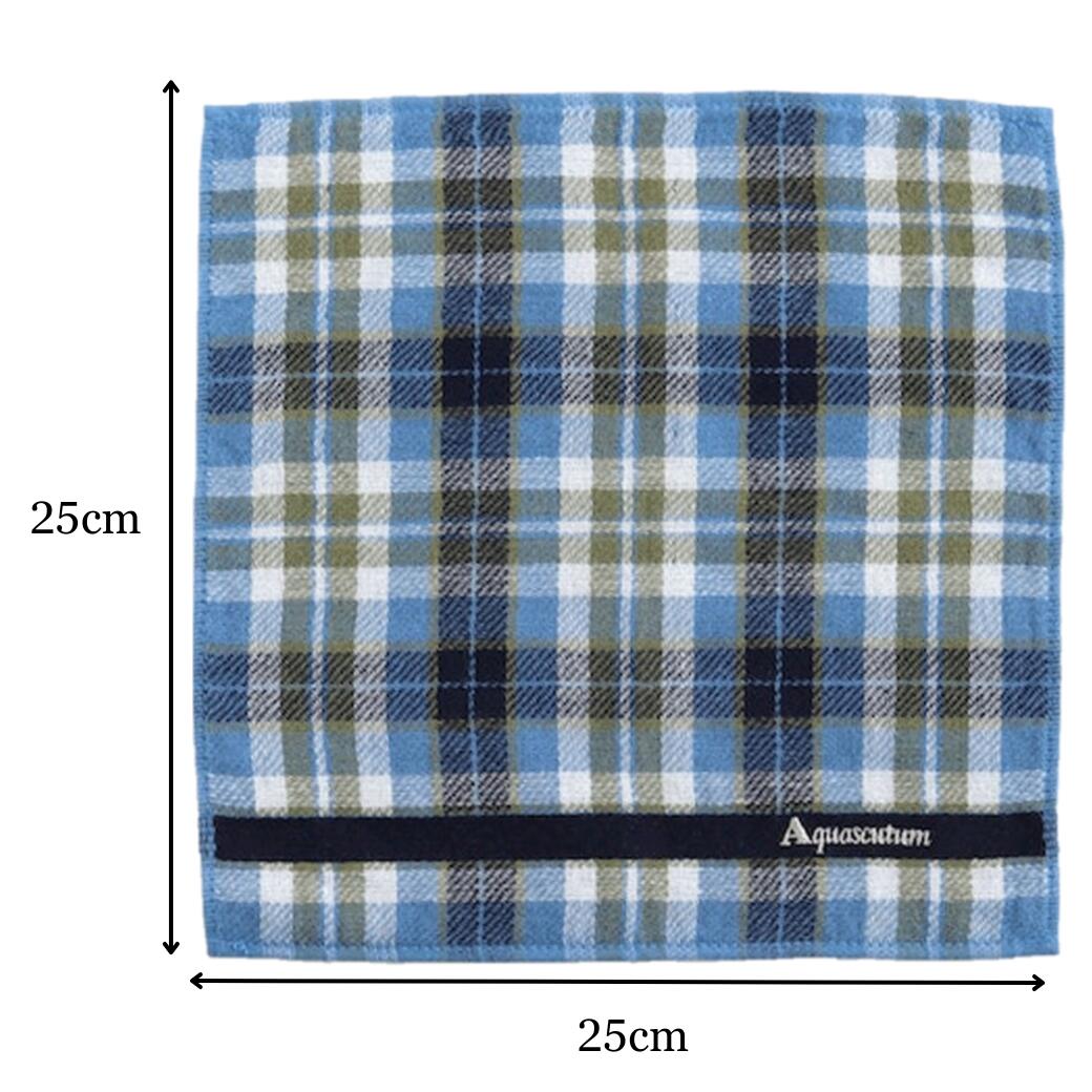 アクアスキュータム ガーゼハンカチ ギフト チェック ブルー 高級 海外 メンズ ブランド 紳士 ラッピング Aquascutum プレゼント