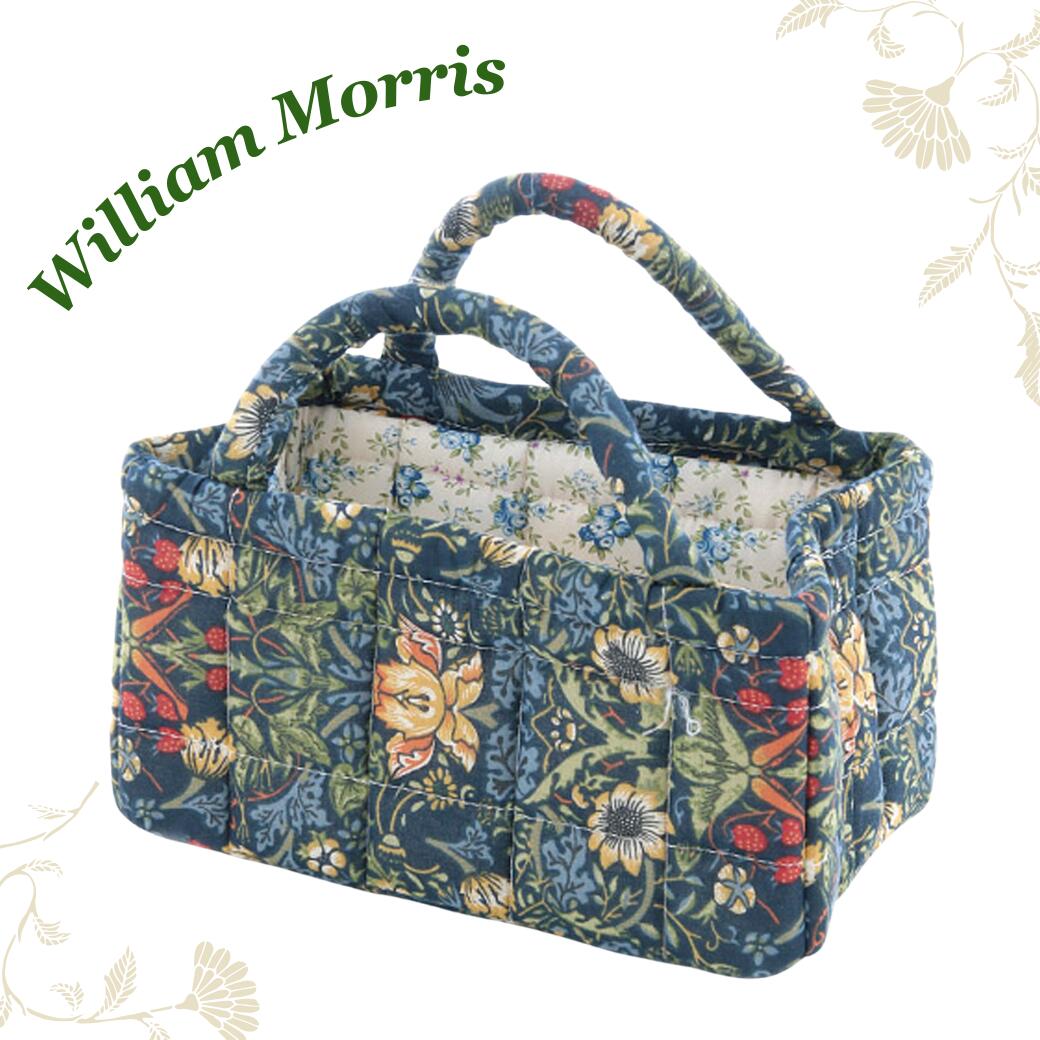 布バスケット ウィリアムモリス いちご泥棒 ボタニカル イギリス かご バスケット リモコンスタンド マルチラック 小物入れ インテリア エレガント雑貨 William Morris