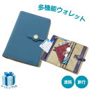 【7/9はクーポン対象&ポイント11倍】お薬手帳ケース ブルー 牛革 多機能ウォレット 保険証ケース 診察券ケース 通院ポーチ カードケース 通帳ケース トラベ...