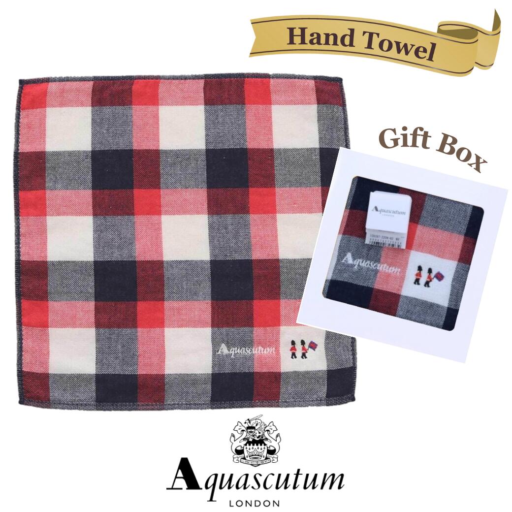 アクアスキュータム Aquascutum ガーゼハンカチ レディース レッド チェック イギリス 高級ブランド ギフト ラッピング 女性 プレゼント